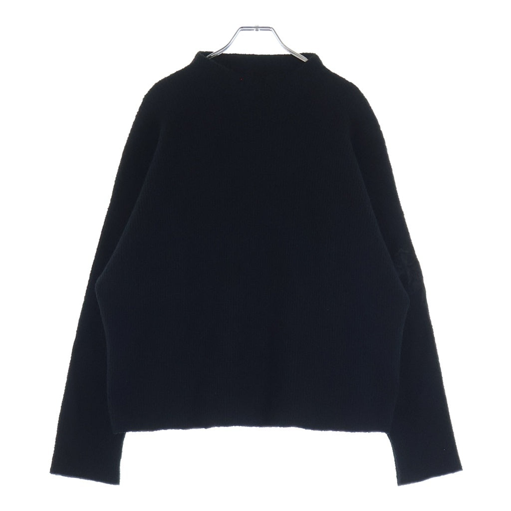 CHROME HEARTS(クロムハーツ) Y NOT Harako Leather Cross Patch Knit ハラコレザークロスパッチ ハイネックニットセーター