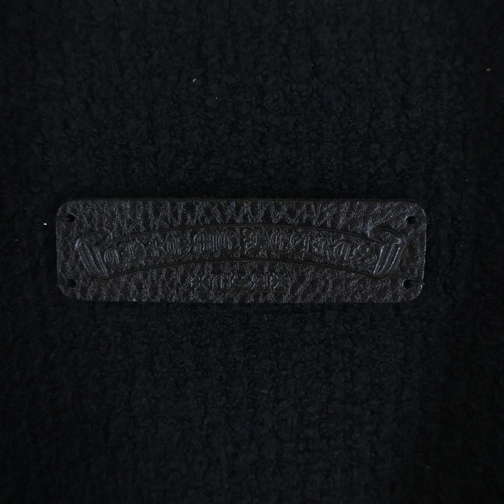 CHROME HEARTS(クロムハーツ) Y NOT Harako Leather Cross Patch Knit ハラコレザークロスパッチ ハイネックニットセーター
