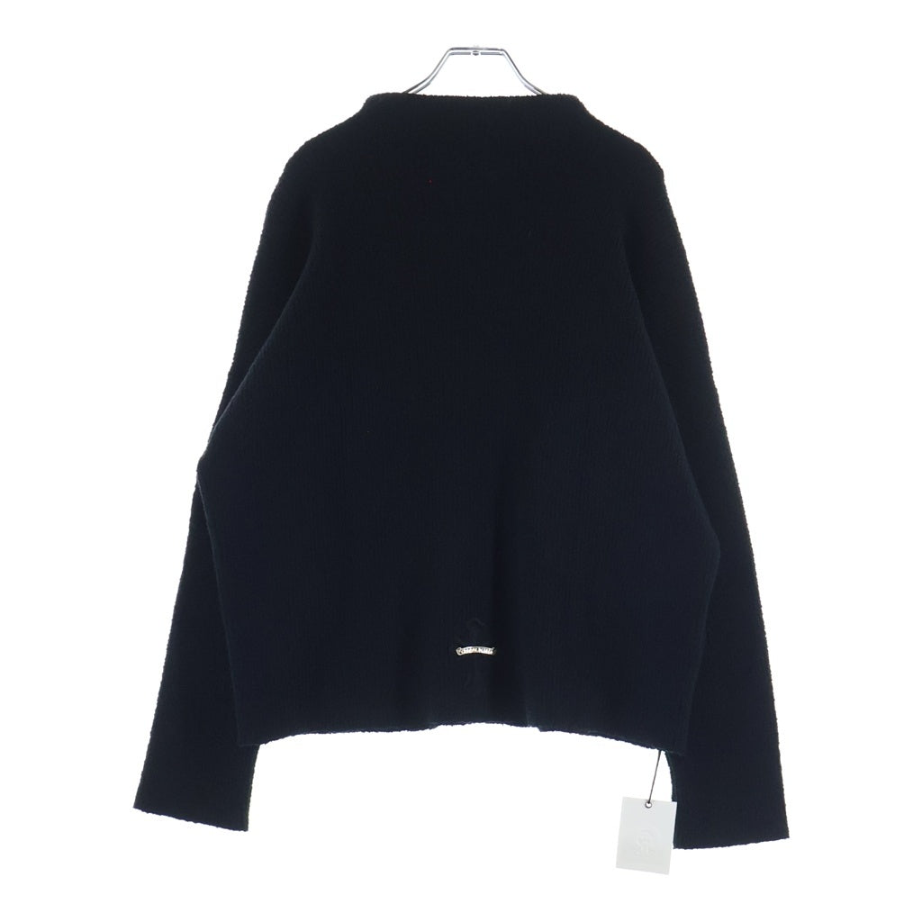 CHROME HEARTS(クロムハーツ) Y NOT Harako Leather Cross Patch Knit ハラコレザークロスパッチ ハイネックニットセーター