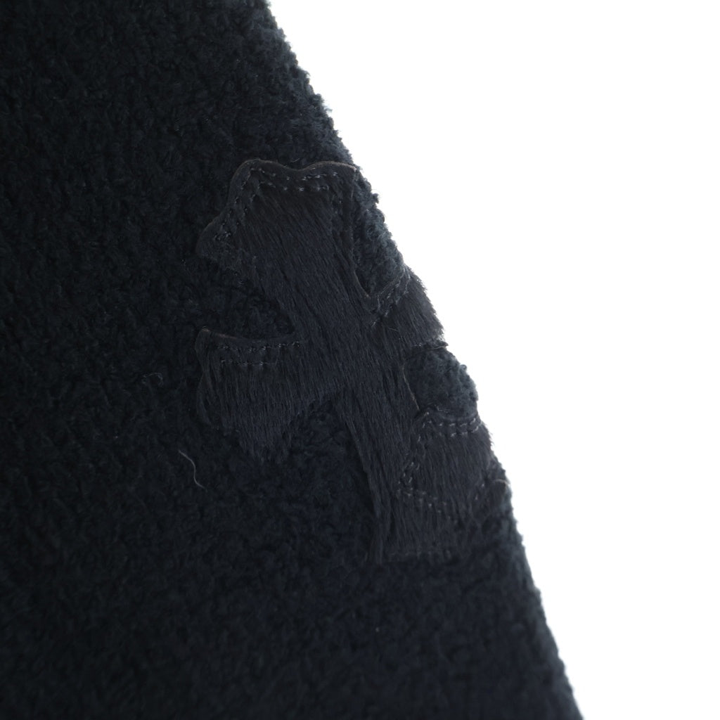 CHROME HEARTS(クロムハーツ) Y NOT Harako Leather Cross Patch Knit ハラコレザークロスパッチ ハイネックニットセーター