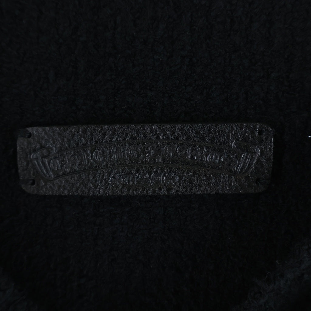 CHROME HEARTS(クロムハーツ) Y NOT Harako Leather Cross Patch Knit ハラコレザークロスパッチ ハイネックニットセーター