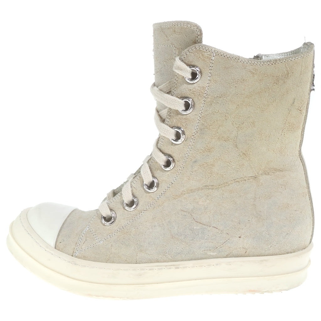 CHROME HEARTS(クロムハーツ) ×リックオウエンス Rick Owens RAMONES ラモーンズ シルバー装飾レザーハイカットスニーカー レディース
