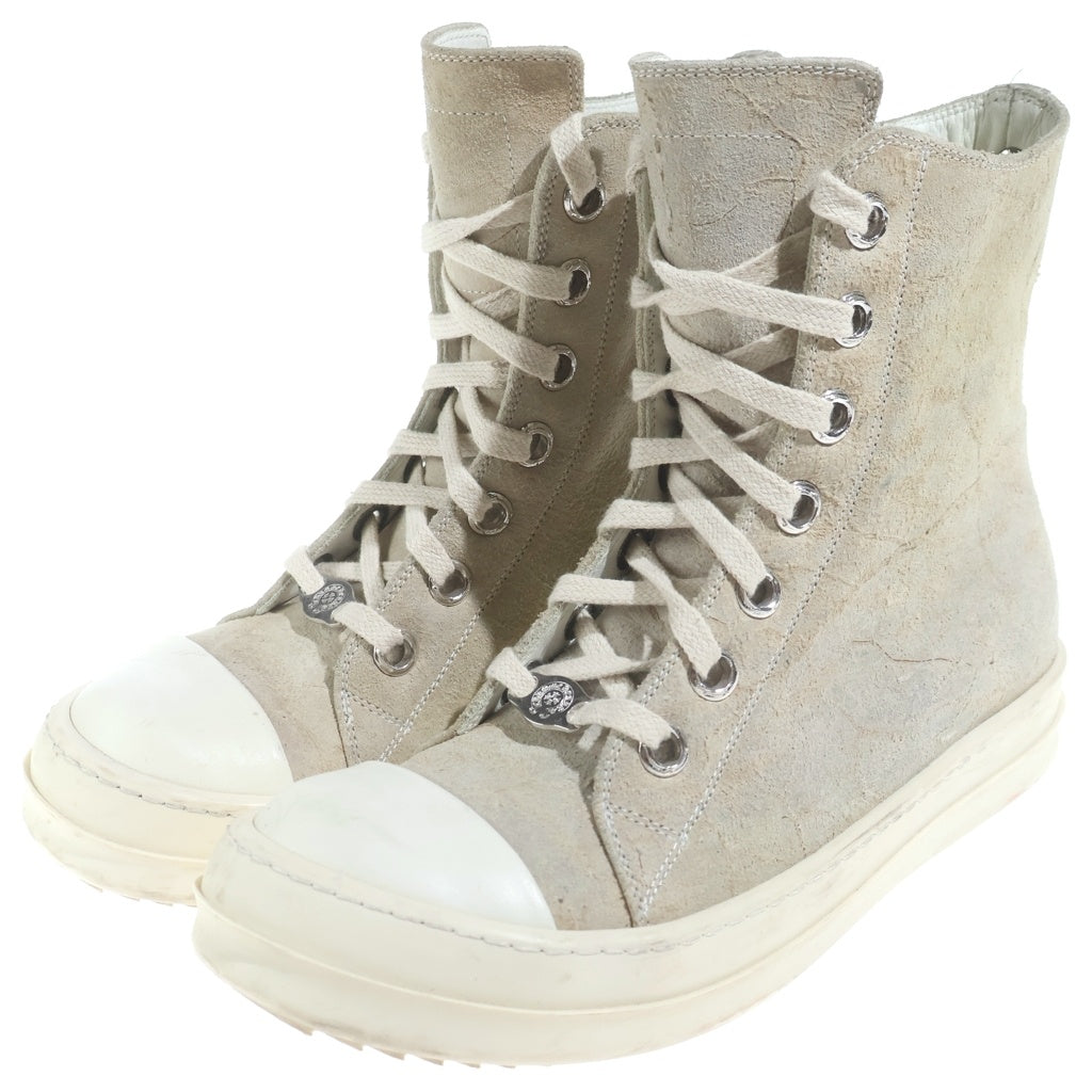 CHROME HEARTS(クロムハーツ) ×リックオウエンス Rick Owens RAMONES ラモーンズ シルバー装飾レザーハイカットスニーカー レディース