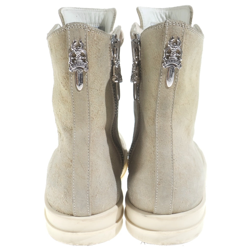 CHROME HEARTS(クロムハーツ) ×リックオウエンス Rick Owens RAMONES ラモーンズ シルバー装飾レザーハイカットスニーカー レディース