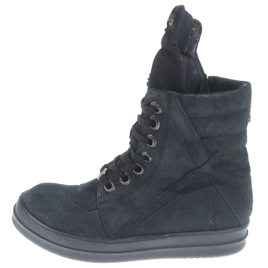 CHROME HEARTS(クロムハーツ) ×リックオウエンス Rick Owens GEOBASKET/ジオバスケット CHクロス装飾レザーハイカットスニーカー レディース