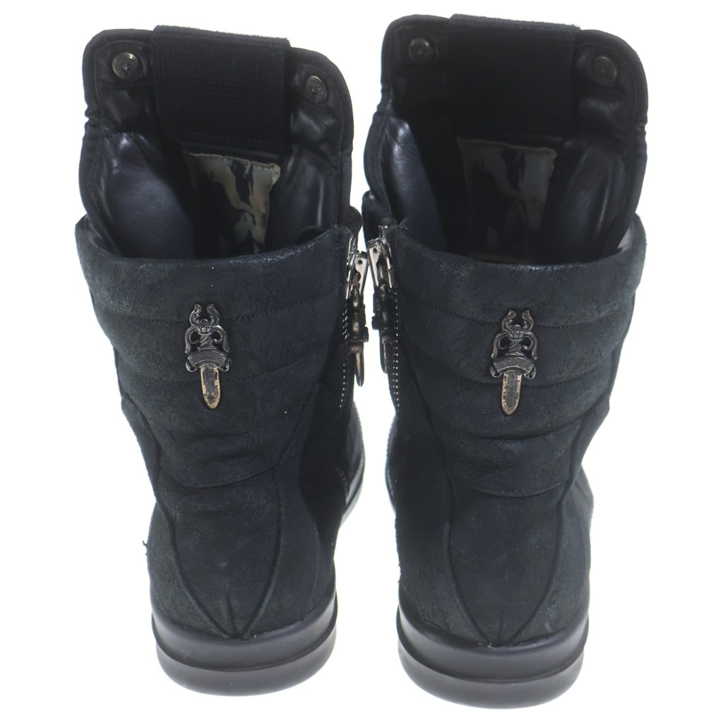 CHROME HEARTS(クロムハーツ) ×リックオウエンス Rick Owens GEOBASKET/ジオバスケット CHクロス装飾レザーハイカットスニーカー レディース