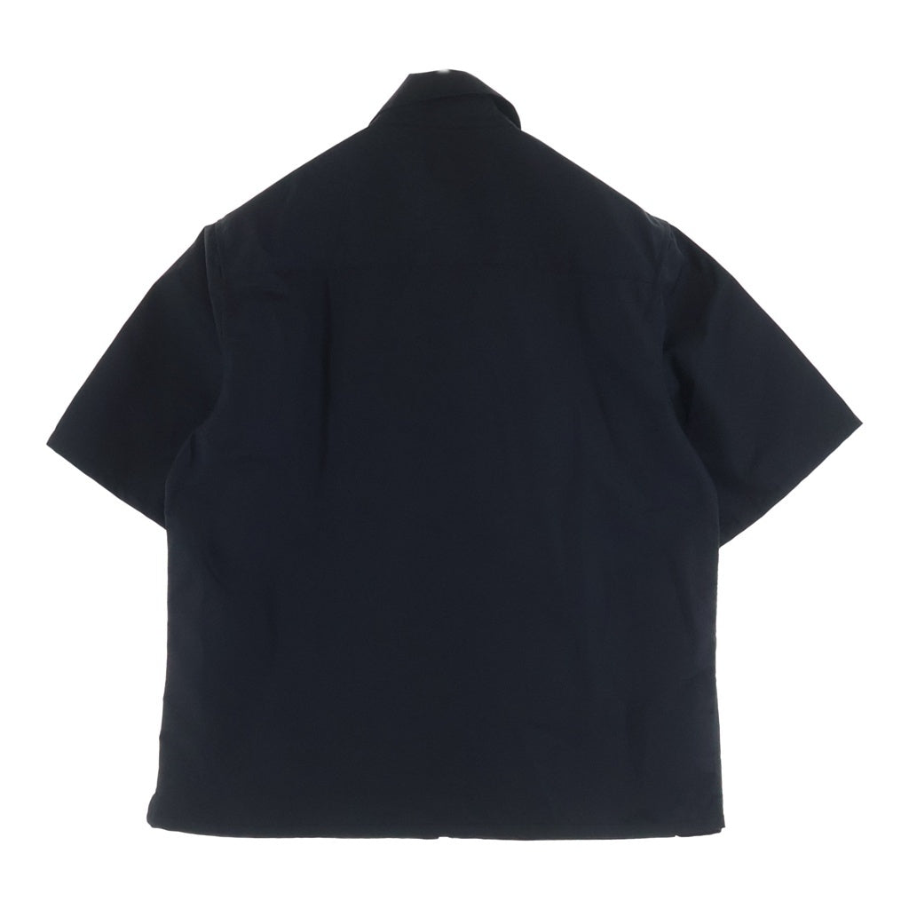 CHROME HEARTS(クロムハーツ) Y NOT ワイノット カーペンター レザーポケット クロスパッチ ナイロン ダガージップ 半袖シャツジャケット ブラック