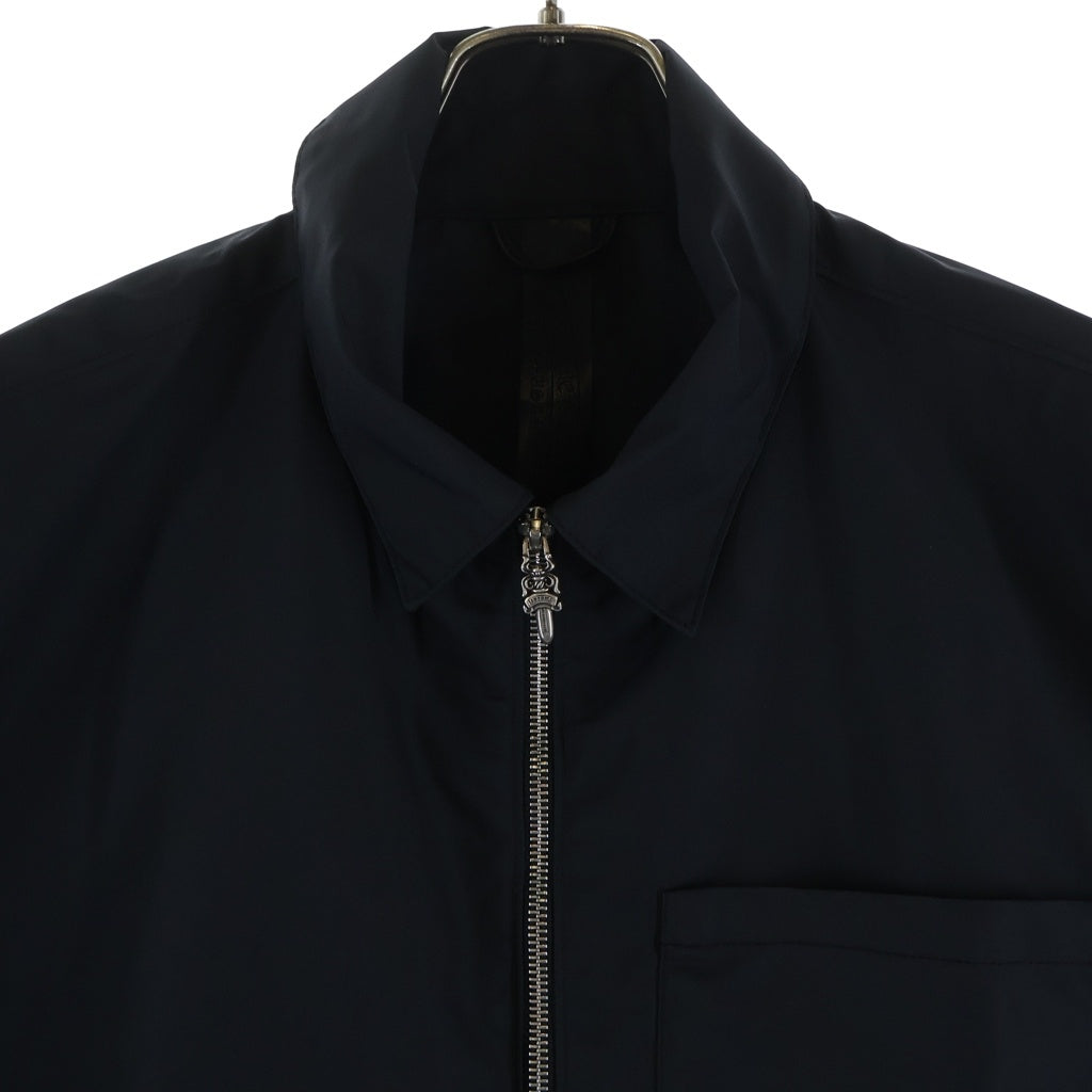 CHROME HEARTS(クロムハーツ) Y NOT ワイノット カーペンター レザーポケット クロスパッチ ナイロン ダガージップ 半袖シャツジャケット ブラック
