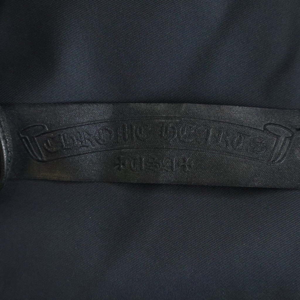 CHROME HEARTS(クロムハーツ) Y NOT ワイノット カーペンター レザーポケット クロスパッチ ナイロン ダガージップ 半袖シャツジャケット ブラック