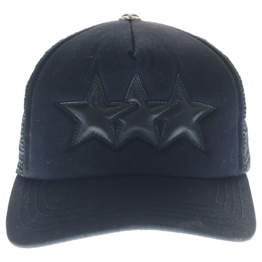 CHROME HEARTS(クロムハーツ) Trucker Cap 3 Stars スリースターレザースターパッチトラッカーメッシュキャップ