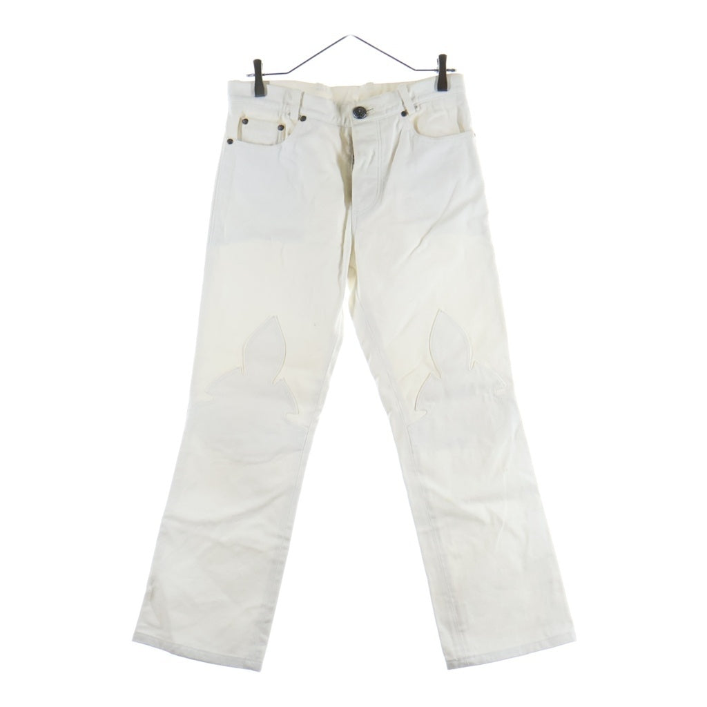 CHROME HEARTS(クロムハーツ) OLD JEAN SL FLEURKNEE フレアニーデニムパンツ ホワイト
