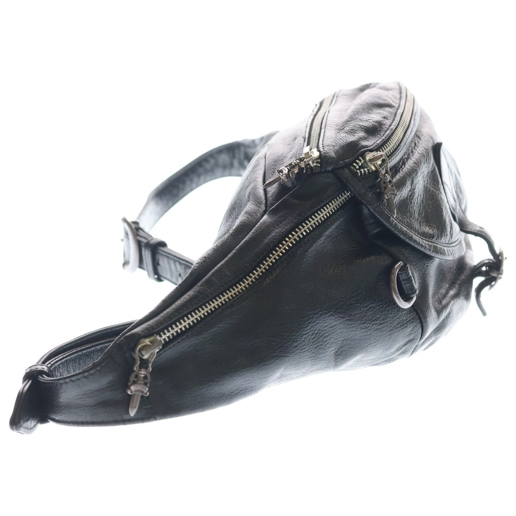 CHROME HEARTS(クロムハーツ) #1 SNAT PACK スナットパック ダガージップ ガンスリンガーベルト レザーウエストバッグ ブラック BCA378