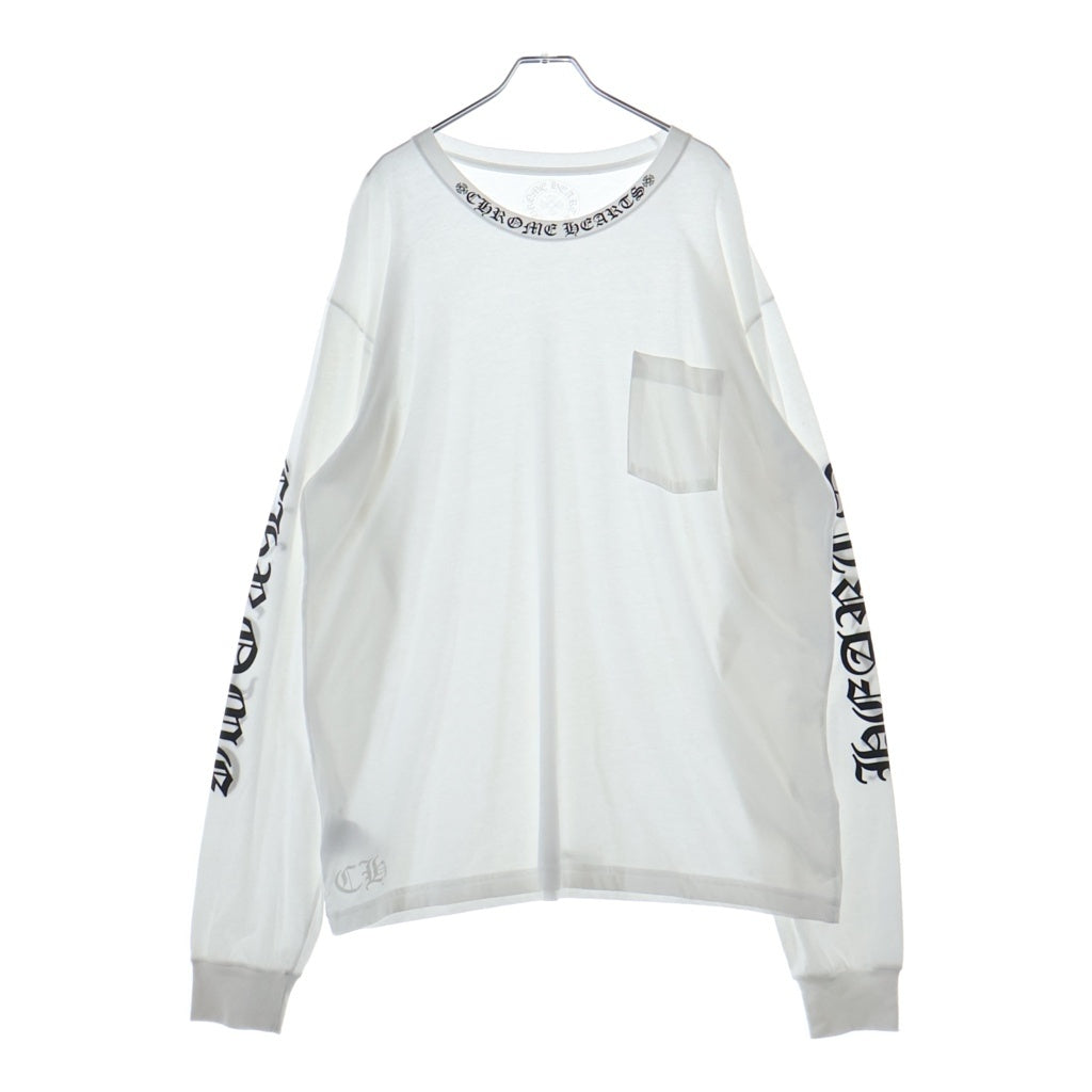 CHROME HEARTS(クロムハーツ) CH LS 1 ネックロゴ アームプリントクルーネック長袖Tシャツ