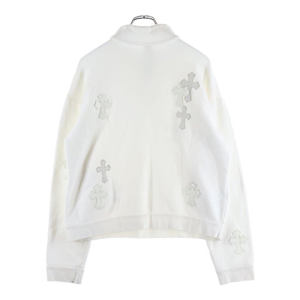 CHROME HEARTS(クロムハーツ) Y NOT レザー エナメルクロスパッチハーフジップスウェット