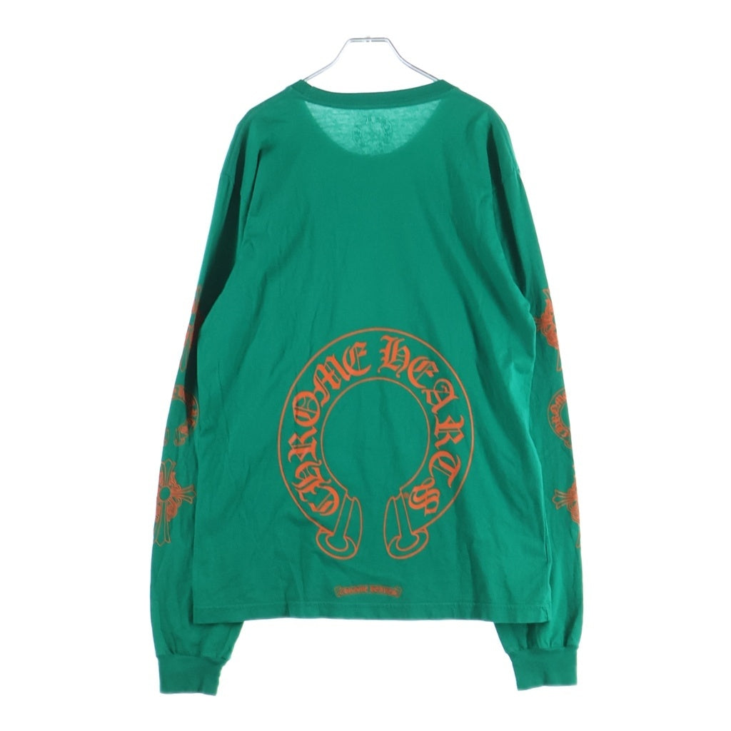 CHROME HEARTS(クロムハーツ) CH L/S 袖CHクロス バックホースシュープリント 長袖Tシャツ
