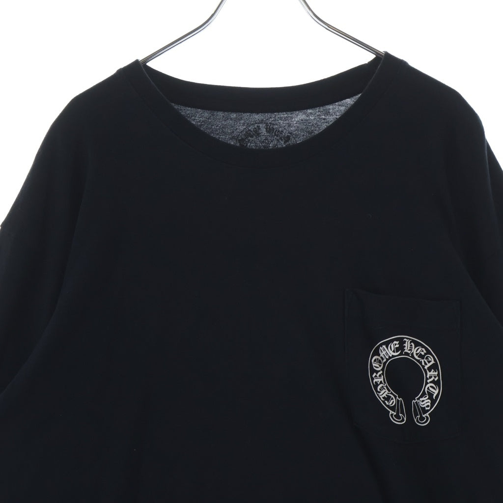 CHROME HEARTS(クロムハーツ) CH L/S T-SHIRT アームフローラル バックホースシュープリント 長袖Tシャツ ロンT ブラック
