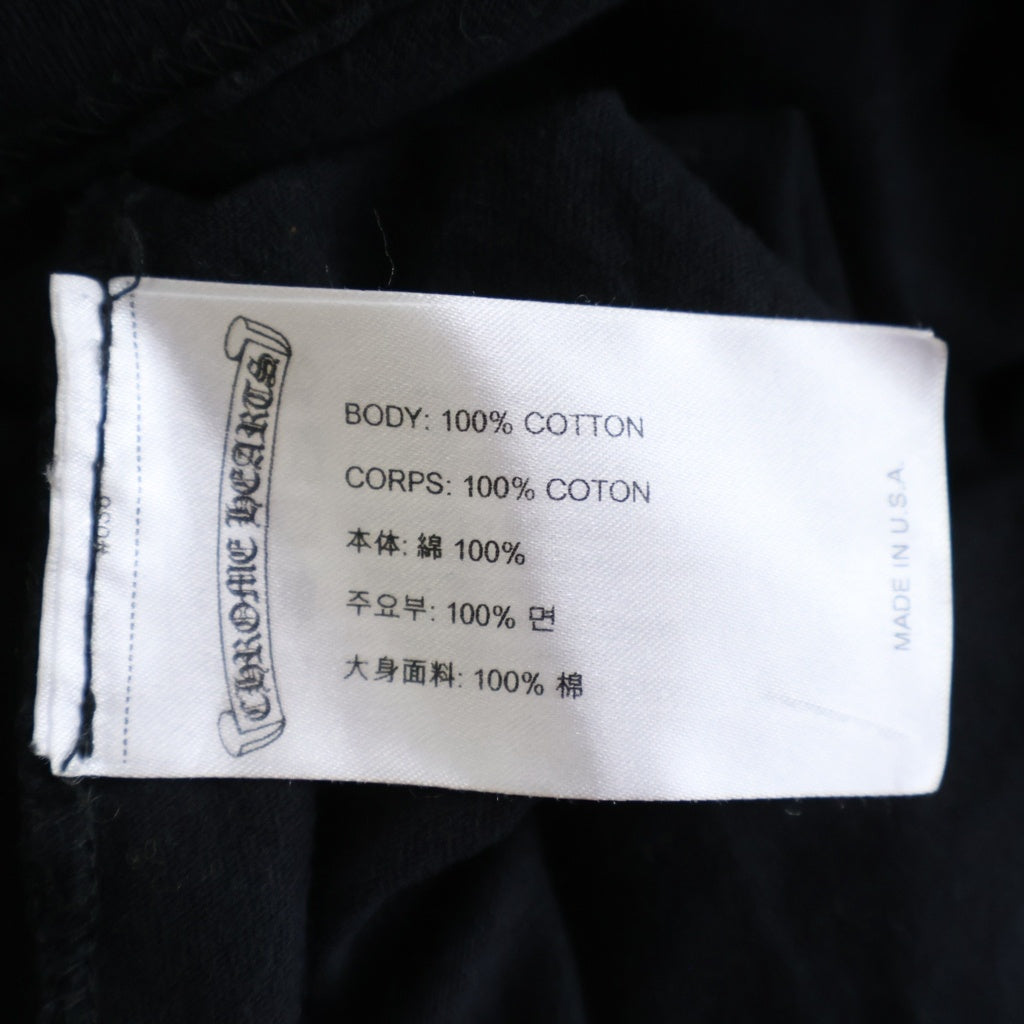 CHROME HEARTS(クロムハーツ) CH L/S T-SHIRT アームフローラル バックホースシュープリント 長袖Tシャツ ロンT ブラック
