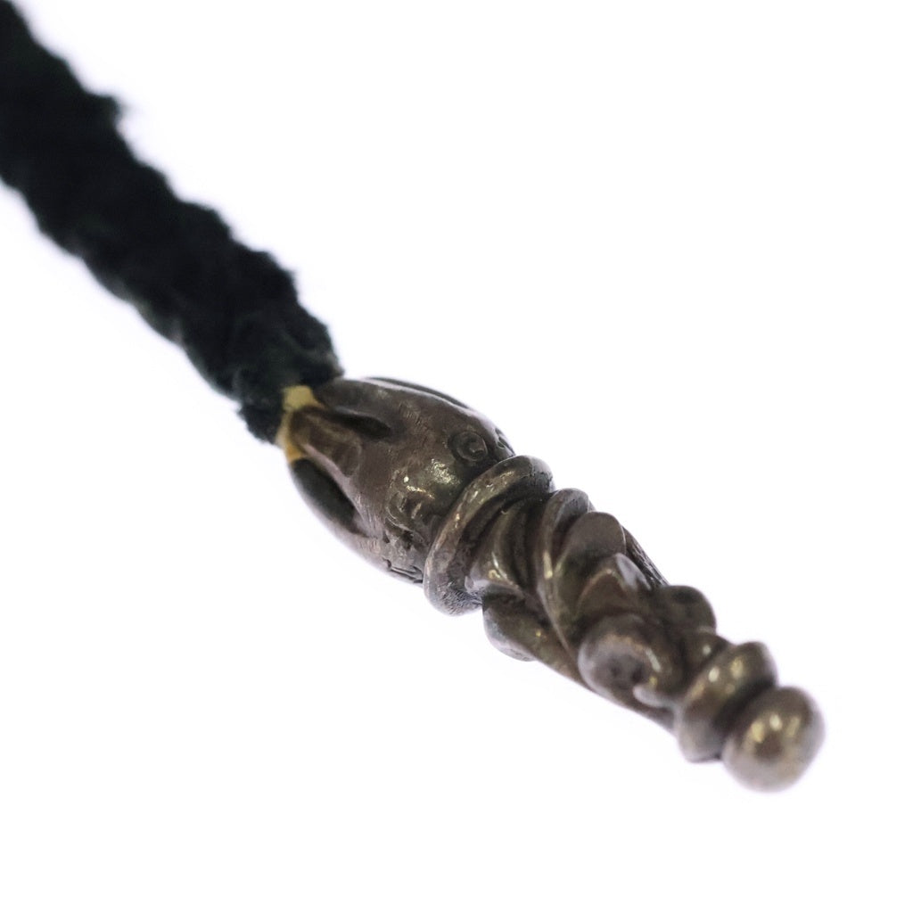 CHROME HEARTS(クロムハーツ) LEATHER BRAID SCROLL ネックレス レザーブレイドネックレス ブラック/シルバー BCA377