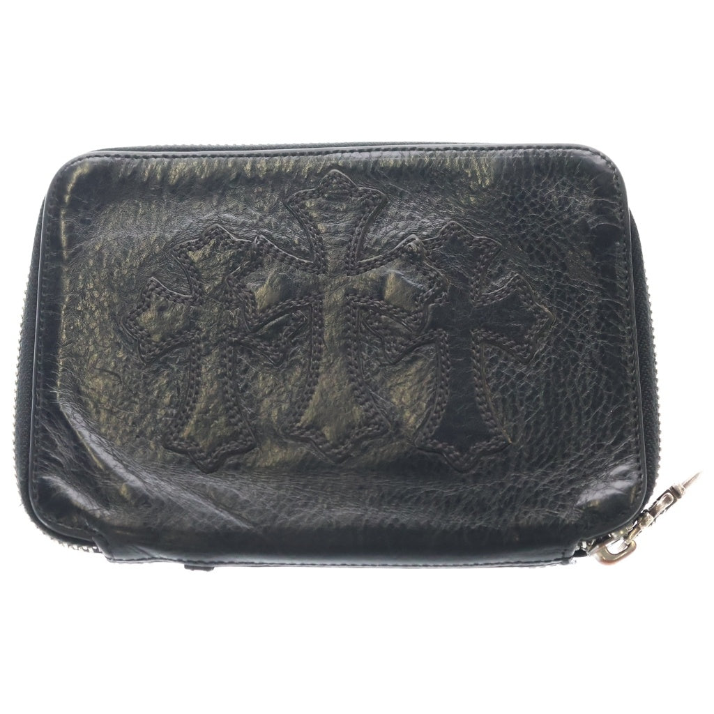 CHROME HEARTS(クロムハーツ) BANK ROBBER バンクロバー クロスパッチ付きレザー財布
