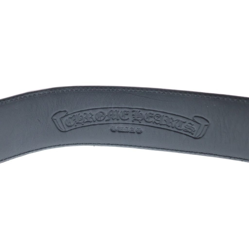 CHROME HEARTS(クロムハーツ) 1.5 STRAP 1.5インチ ホースシューリベッツ レザーベルトストラップ ブラック