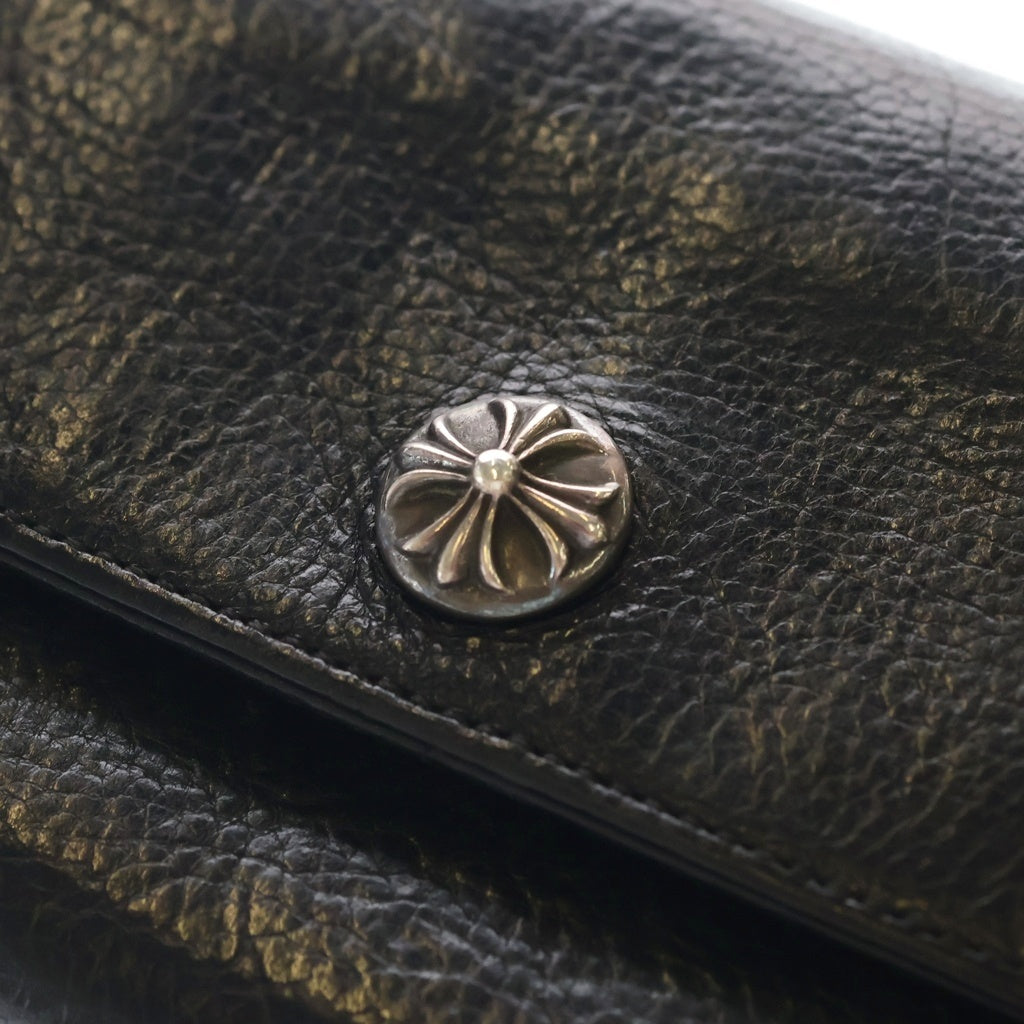 CHROME HEARTS(クロムハーツ) JUDY CROSS BALL ジュディ クロス ボール ボタン レザーウォレット 長財布 ブラック