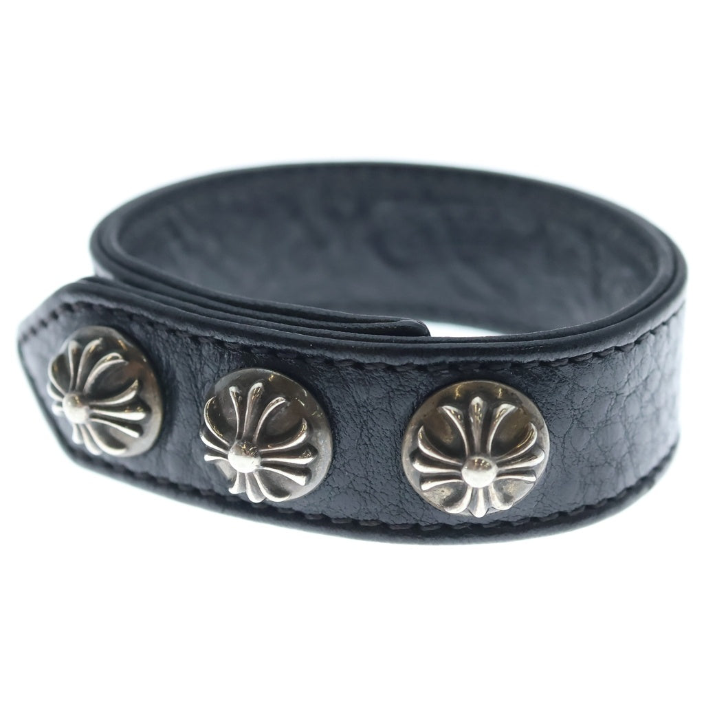 CHROME HEARTS(クロムハーツ) 3BTN 2SNP クロスボール3ボタン2スナップ レザーブレスレット
