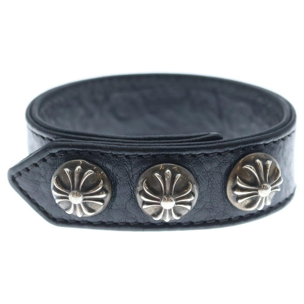 CHROME HEARTS(クロムハーツ) 3BTN 2SNP クロスボール3ボタン2スナップ レザーブレスレット