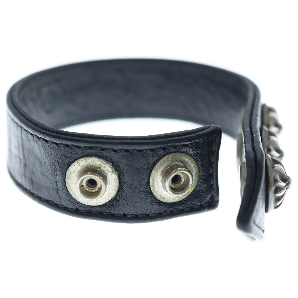 CHROME HEARTS(クロムハーツ) 3BTN 2SNP クロスボール3ボタン2スナップ レザーブレスレット