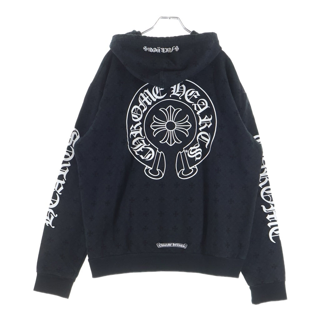 CHROME HEARTS(クロムハーツ) SWTSHRT PLVR CHプラス総柄 バックCHプラスプリント プルオーバーパーカー ブラック