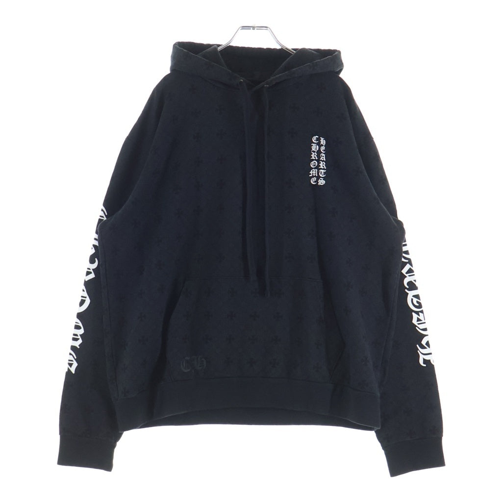 CHROME HEARTS(クロムハーツ) SWTSHRT PLVR CHプラス総柄 バックCHプラスプリント プルオーバーパーカー ブラック