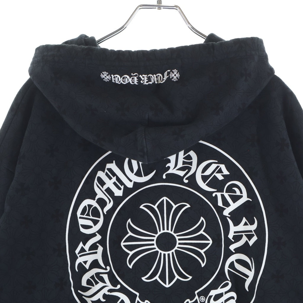 CHROME HEARTS(クロムハーツ) SWTSHRT PLVR CHプラス総柄 バックCHプラスプリント プルオーバーパーカー ブラック