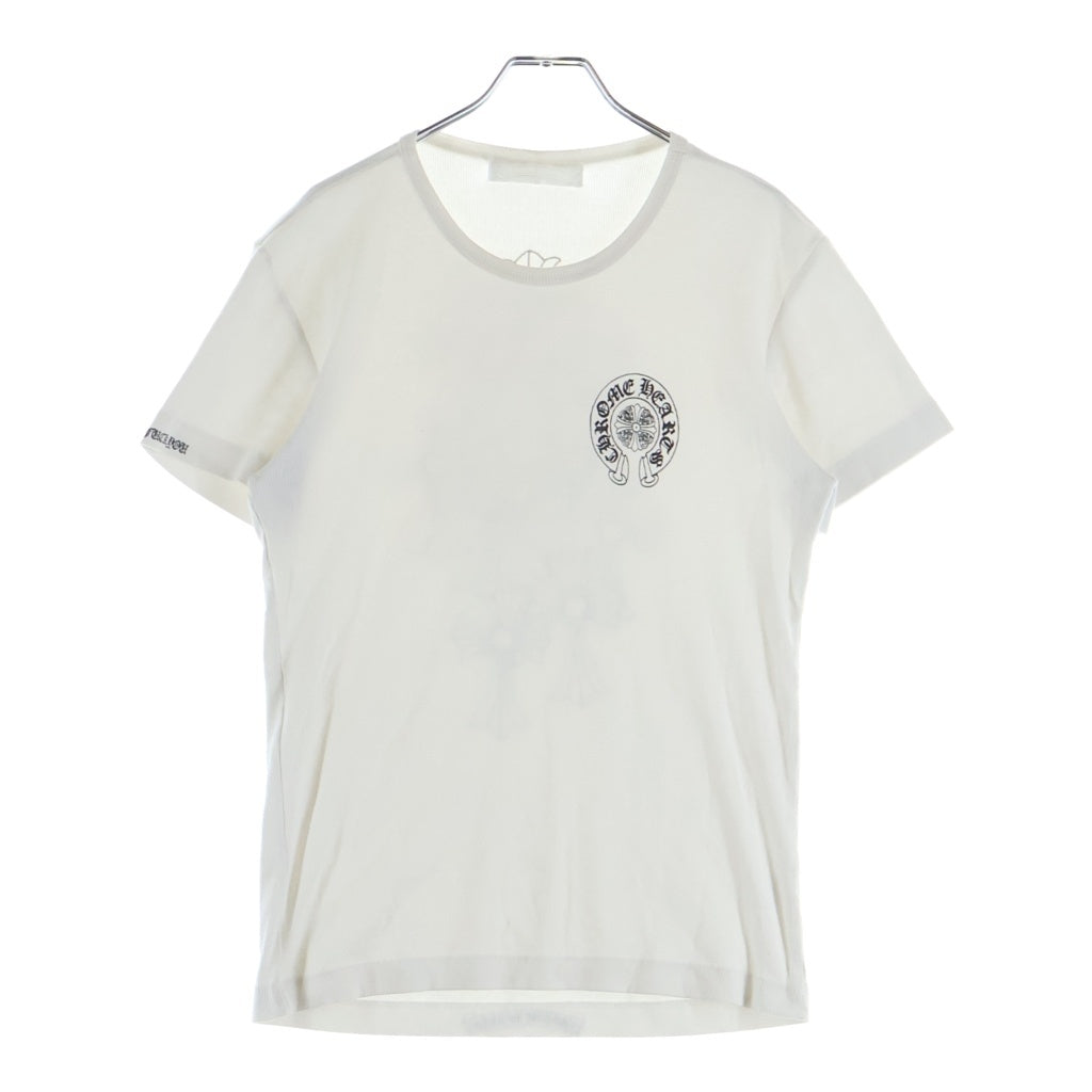 CHROME HEARTS(クロムハーツ) CH S/S バックセメタリークロス ホースシュープリント 半袖コットンTシャツ レディース