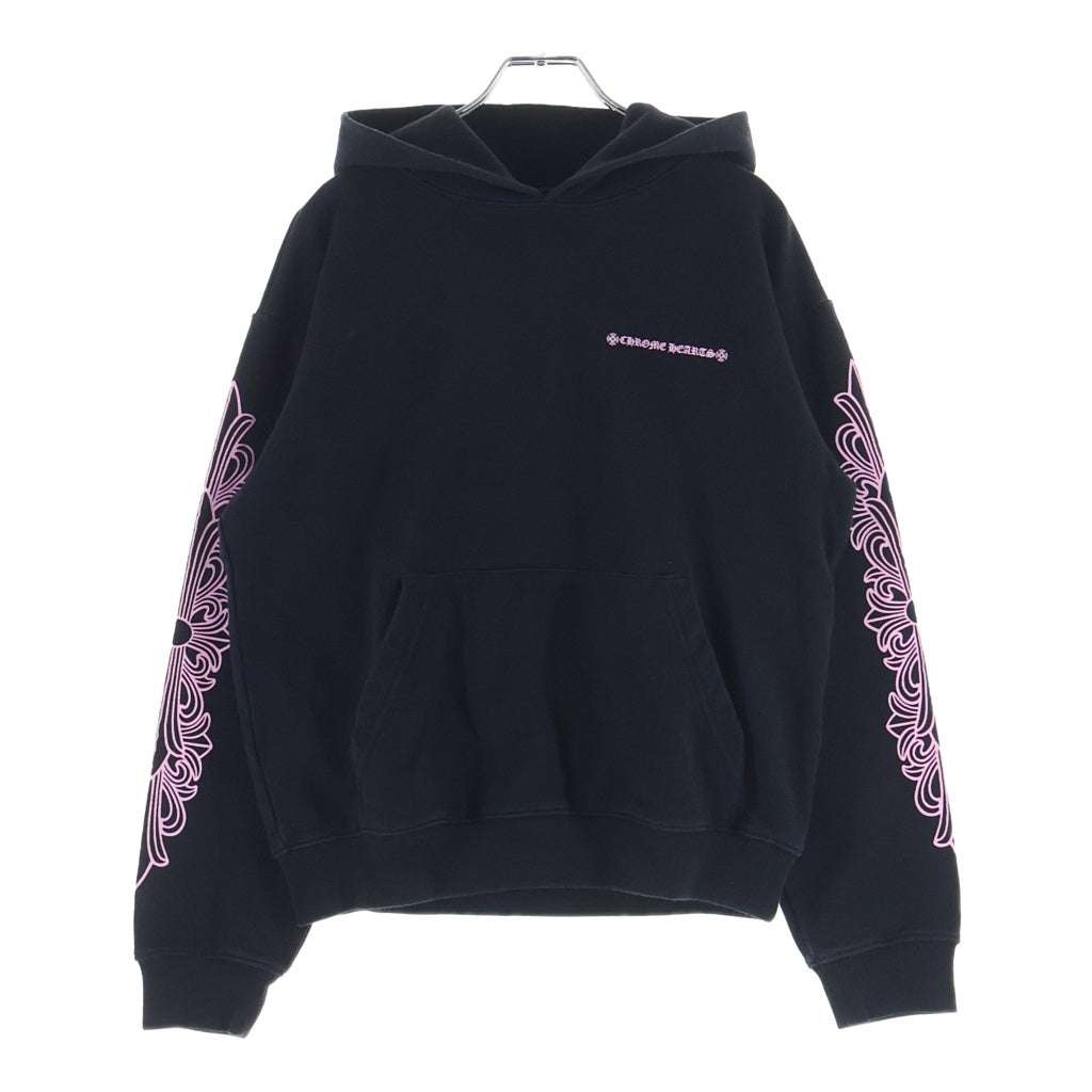 CHROME HEARTS(クロムハーツ) × MATTY BOY Floral Cross USA Arch Logo Pullover Hoodie 袖フローラル アーチロゴプルオーバーパーカー レディース