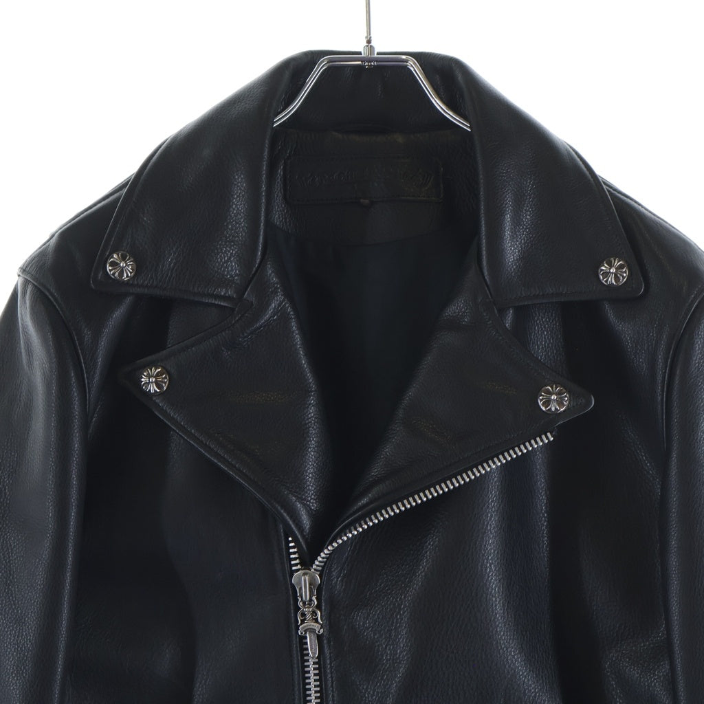 CHROME HEARTS(クロムハーツ) BASIC MOTO ベーシックモト クロスボールボタンダガージップライダースレザージャケット ブラック