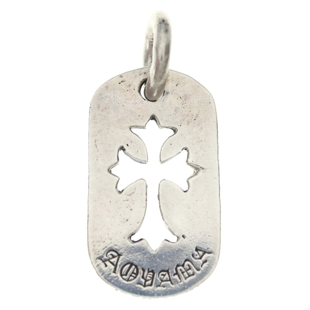 CHROME HEARTS(クロムハーツ) DT TNY CO CRS LTD 青山限定 タイニーカットアウトクロスドッグタグ チャーム シルバーネックレストップ