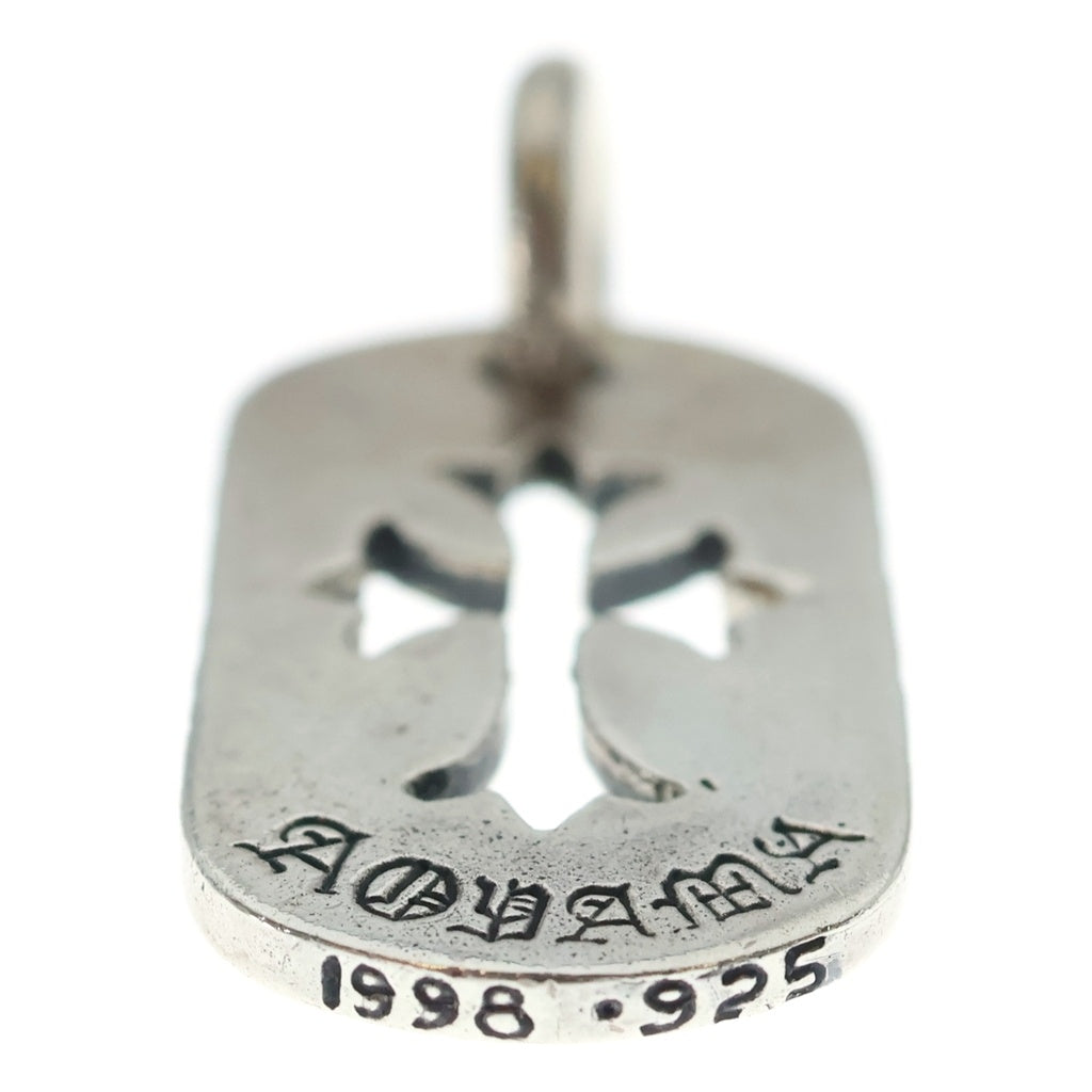 CHROME HEARTS(クロムハーツ) DT TNY CO CRS LTD 青山限定 タイニーカットアウトクロスドッグタグ チャーム シルバーネックレストップ
