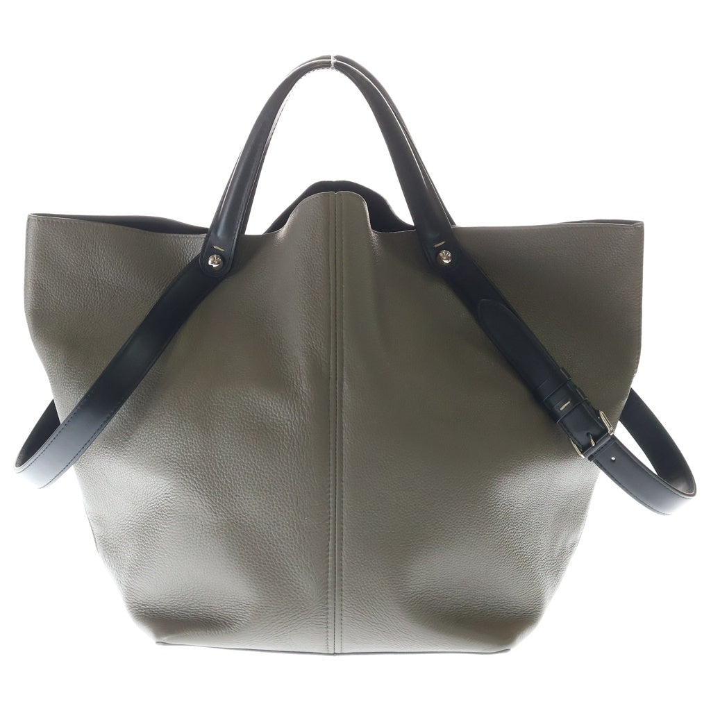 Maison Margiela(メゾンマルジェラ) ドレサージュ ラージ レザー 2WAY ハンドバッグ ショルダーバッグ グラファイトカーキ レディース
