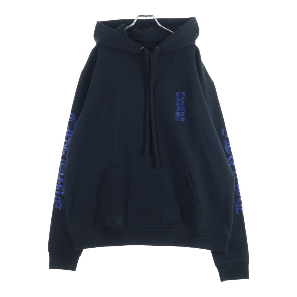 CHROME HEARTS(クロムハーツ) VERTICAL LOGO PULLOVER HOODIE ヴァーティカルロゴ プルオーバーパーカー フーディー ブラック/ブルー