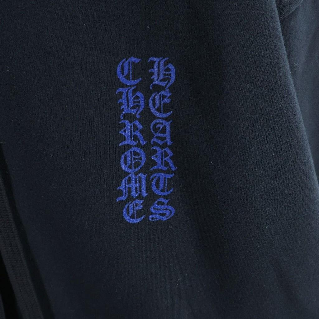 CHROME HEARTS(クロムハーツ) VERTICAL LOGO PULLOVER HOODIE ヴァーティカルロゴ プルオーバーパーカー フーディー ブラック/ブルー