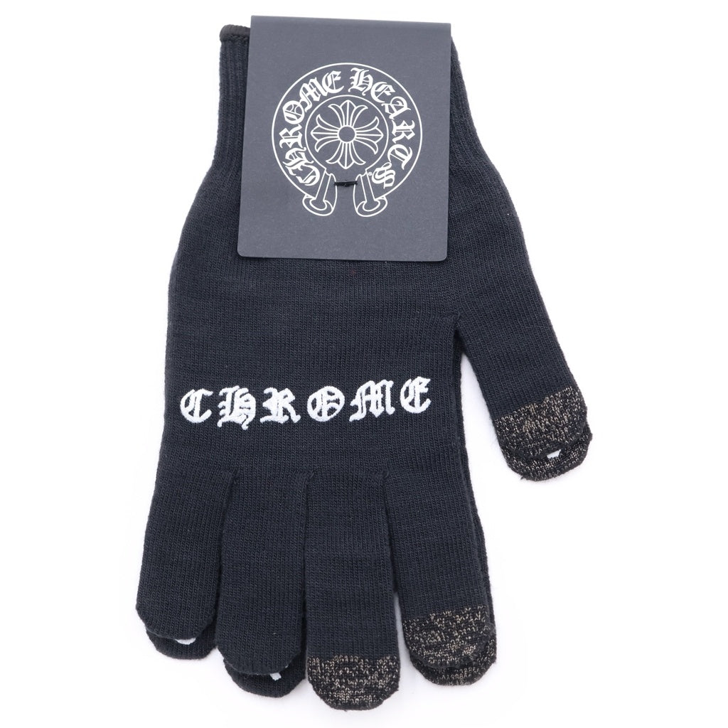 CHROME HEARTS(クロムハーツ) GLOVE ロゴプリント グローブ 手袋 ブラック -