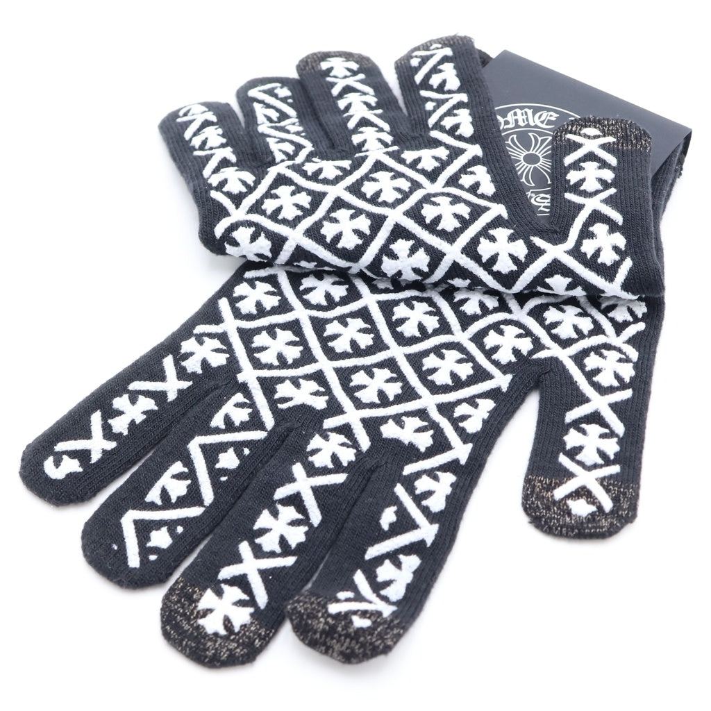 CHROME HEARTS(クロムハーツ) GLOVE ロゴプリント グローブ 手袋 ブラック -