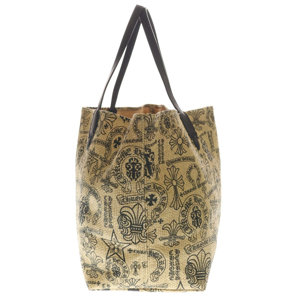 CHROME HEARTS(クロムハーツ) LARGE BEACHES BAG レザー切替ビーチトートバッグ ラージ ブラウン レディース