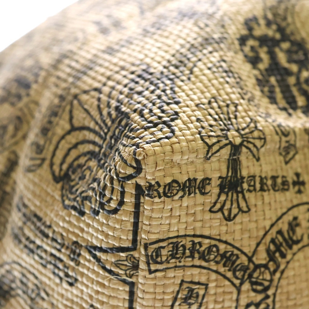 CHROME HEARTS(クロムハーツ) LARGE BEACHES BAG レザー切替ビーチトートバッグ ラージ ブラウン レディース