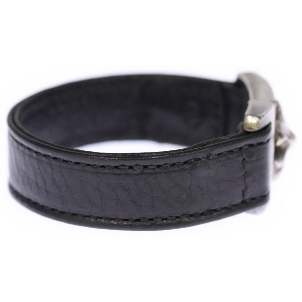 CHROME HEARTS(クロムハーツ) HARNESS CROSS BOX ハーネス クロスボックス レザーブレスレット シルバー/ブラック -