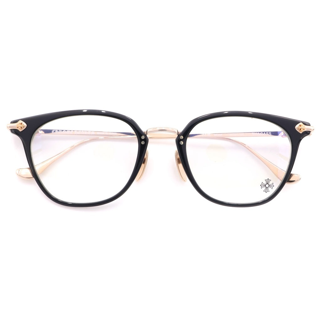 CHROME HEARTS(クロムハーツ) SHAGASS サイドクロステンプルウェリントン アイウェア 眼鏡 51□21‐145 ゴールド/ブラック -
