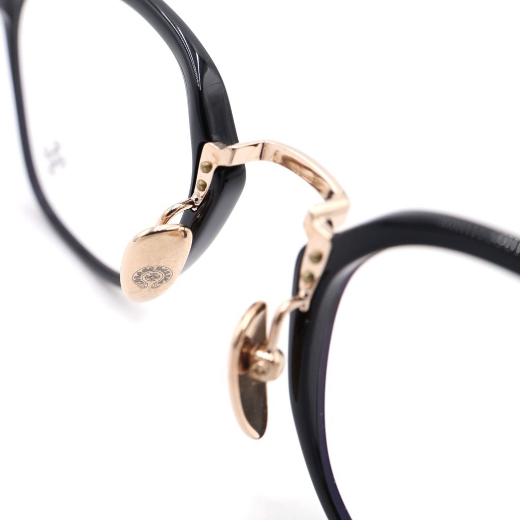CHROME HEARTS(クロムハーツ) SHAGASS サイドクロステンプルウェリントン アイウェア 眼鏡 51□21‐145 ゴールド/ブラック -