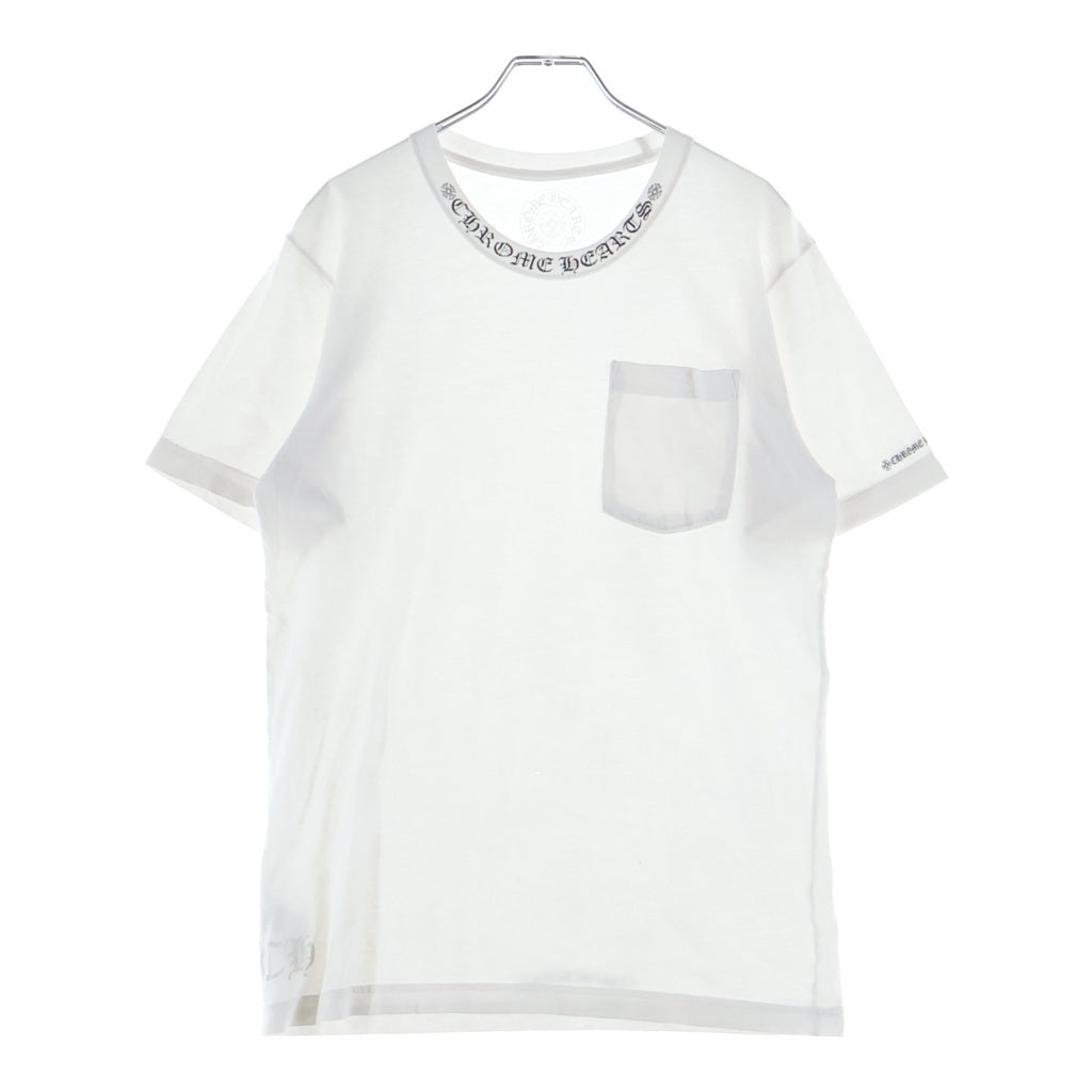 CHROME HEARTS(クロムハーツ) CH S/S NECK LOGO ネックロゴプリント 半袖Tシャツ -