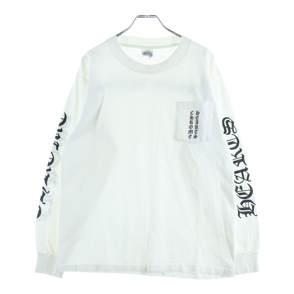 CHROME HEARTS(クロムハーツ) OLD L/S オールド 袖英字ロゴ バックスクロールラベルプリント 長袖Tシャツ