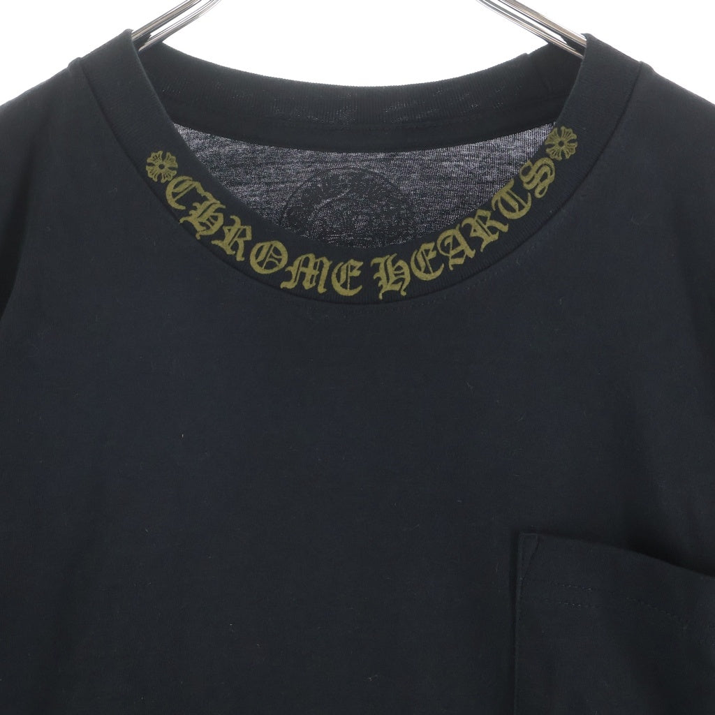 CHROME HEARTS(クロムハーツ) CH L S 1 ネックロゴプリント 長袖Tシャツ カットソー ブラック/ブラウン -