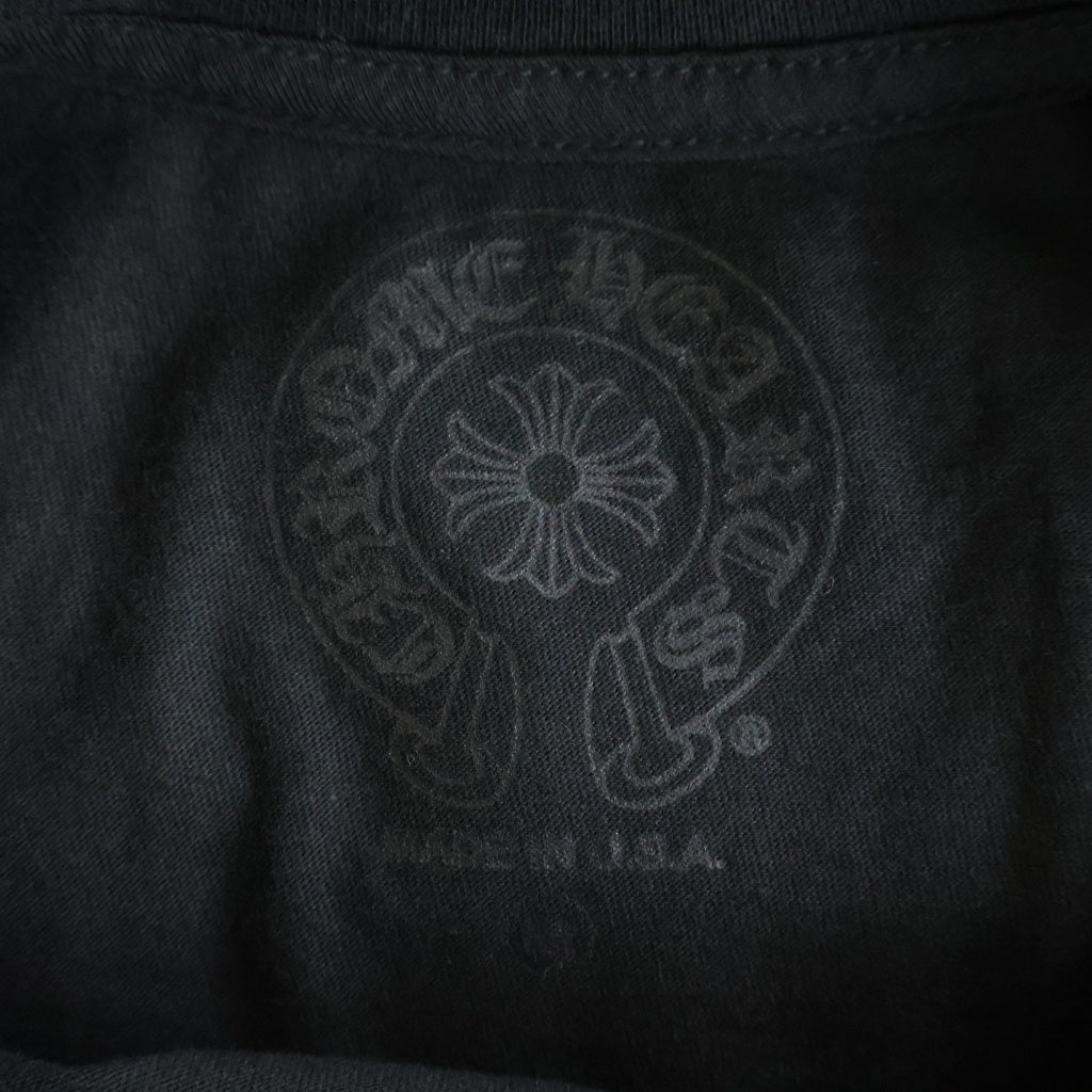 CHROME HEARTS(クロムハーツ) CH L S 1 ネックロゴプリント 長袖Tシャツ カットソー ブラック/ブラウン -